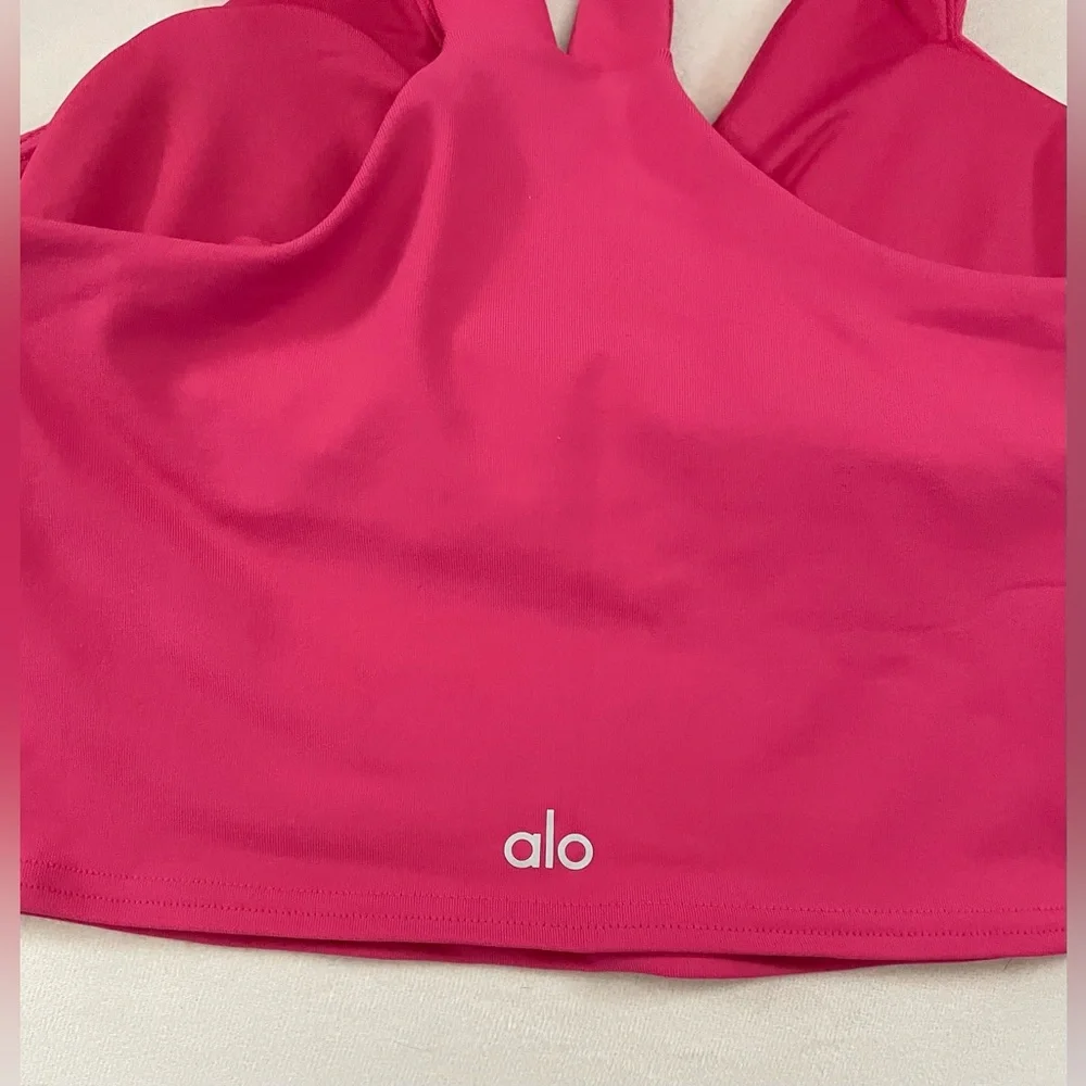 ALO Airbrush Real Bra Tank Top Pink Size XS